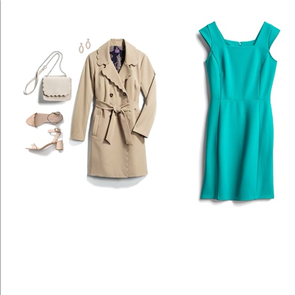 Riona Ponte Knit Dress (teal; size small) - Picture 3 of 6